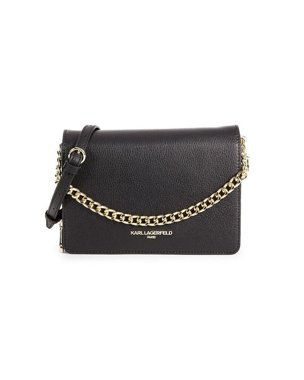 Karl Lagerfeld Simone Leather Crossbody Bag in Black Lyst