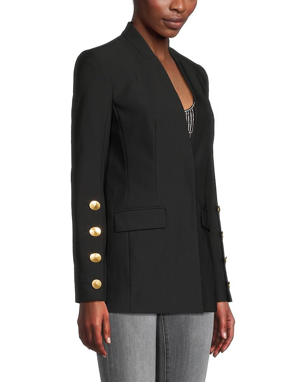 Black studded blazer new arrivals