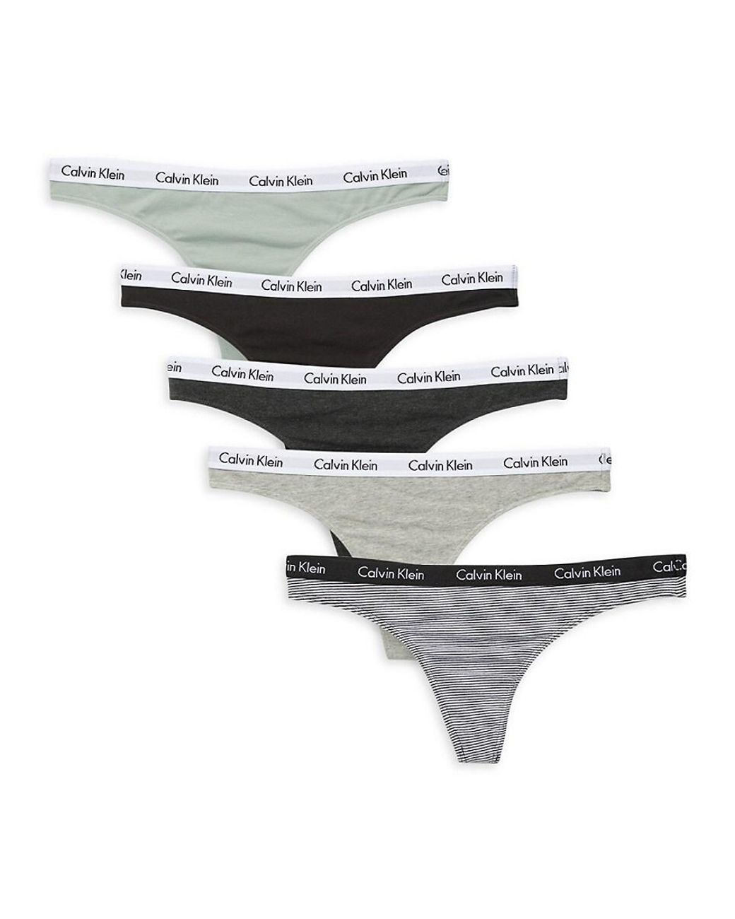 Calvin Klein 5-pack Logo Thongs in White | Lyst UK