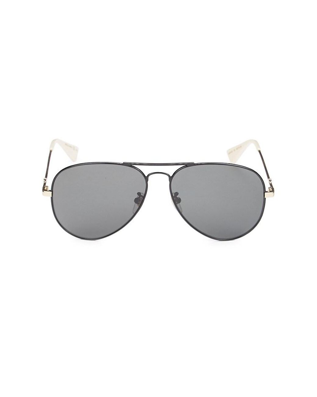 Gucci 60mm Aviator Sunglasses In Black Gold Metallic Lyst