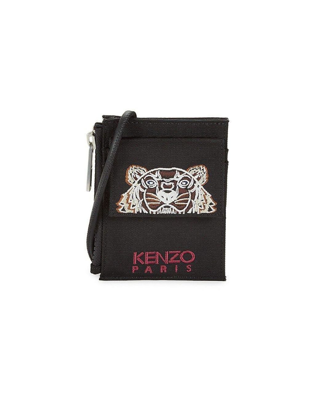 KENZO Logo Lanyard Wallet in Black for Men Lyst