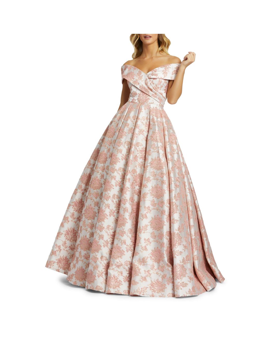 Mac Duggal Synthetic Floral Embroidered Ball Gown in Rose ...