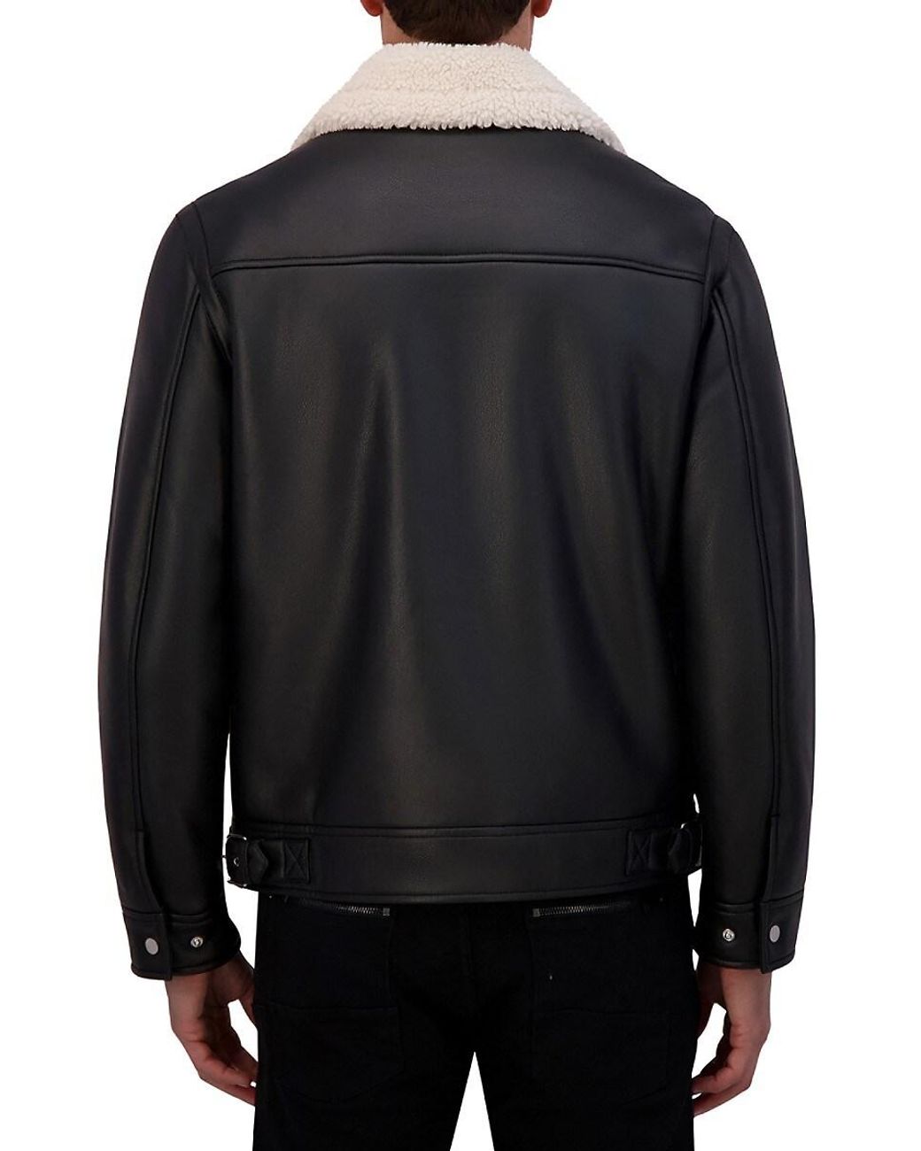 Kenneth Cole Faux Leather Bomber Jacket in Black for Men Lyst UK