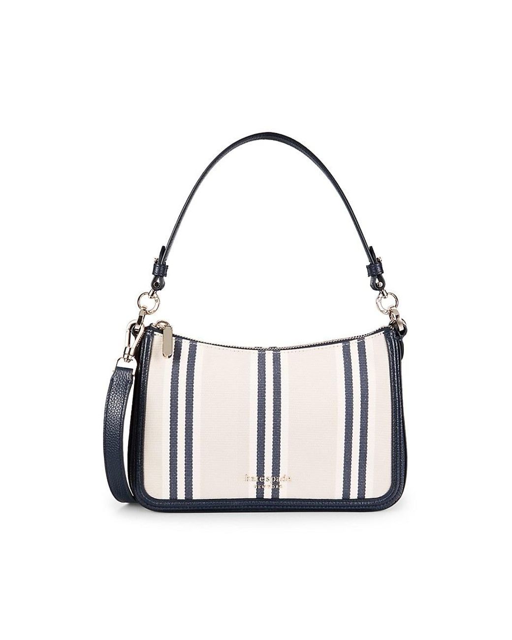 Kate Spade Kate Spade Striped Two Way Top Handle Bag in White | Lyst Canada