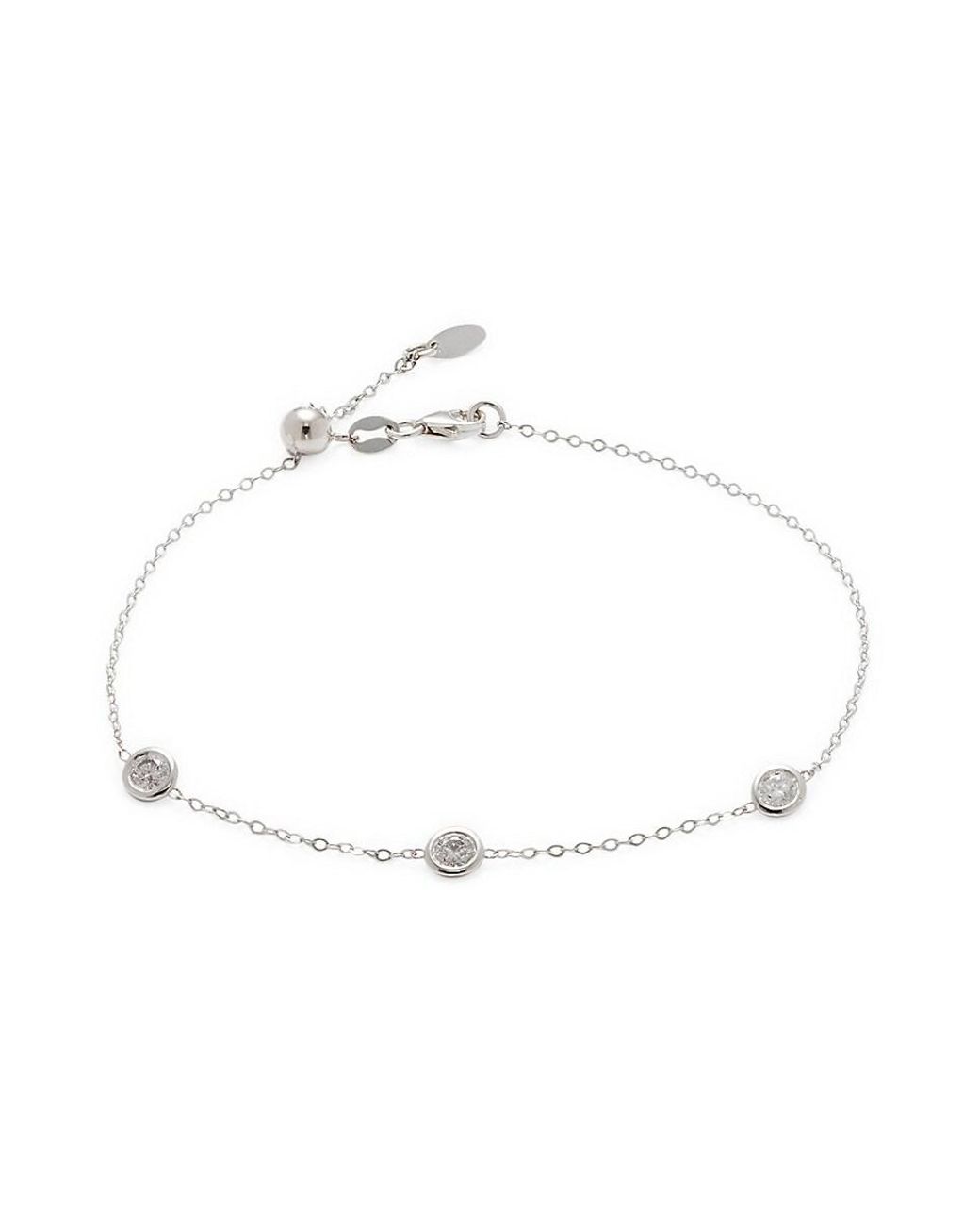 Saks Fifth Avenue 14k Gold & 0.50 Tcw Diamond Station Bracelet in White