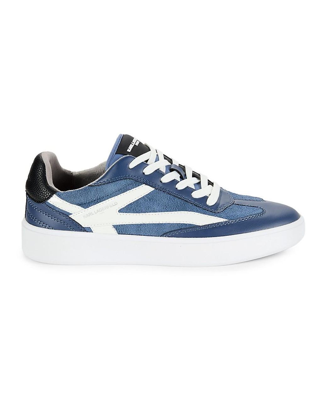 Karl Lagerfeld Wingtip Leather Sneakers in Blue for Men | Lyst