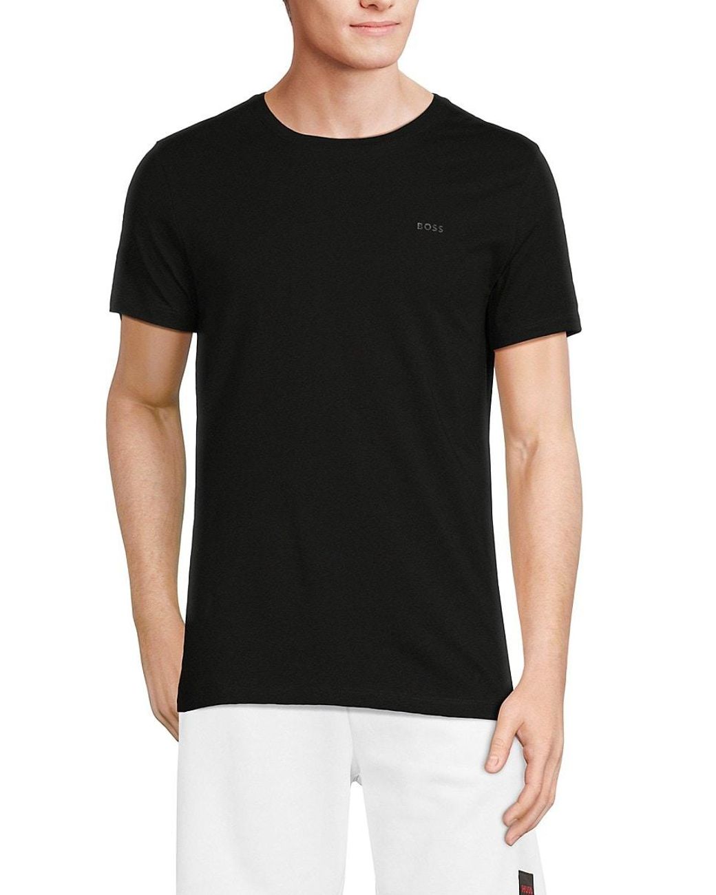 BOSS Tessler 33 Slim Fit Logo Tee in Black for Men | Lyst