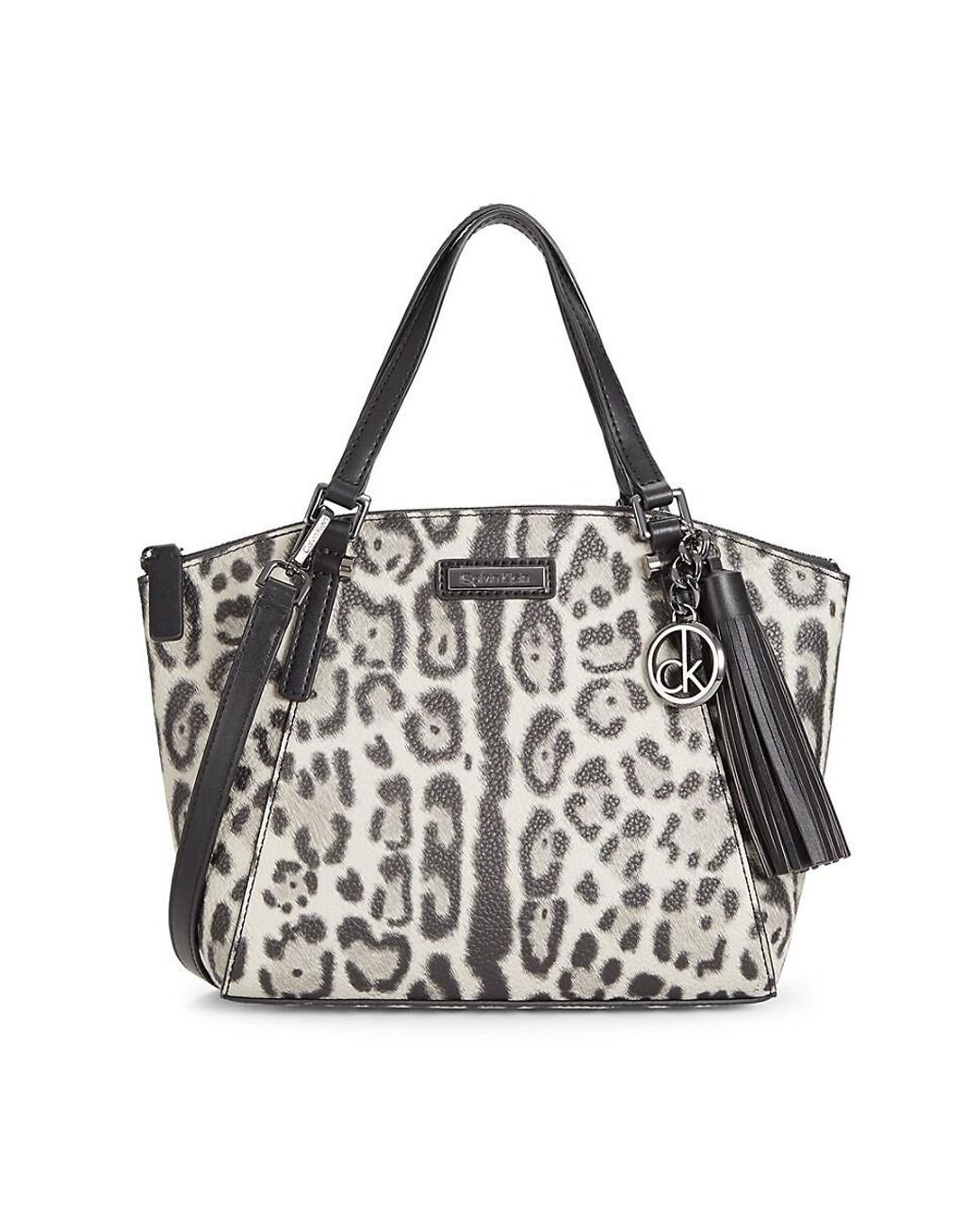 Calvin Klein Leopard-print Crossbody Bag in Black | Lyst
