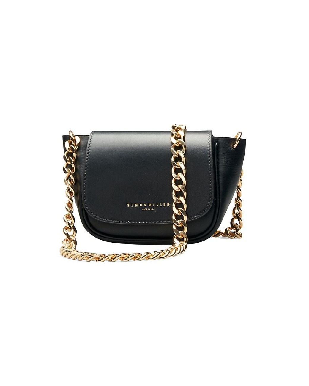 Simon Miller Mini Bend Leather Saddle Bag in Black Lyst