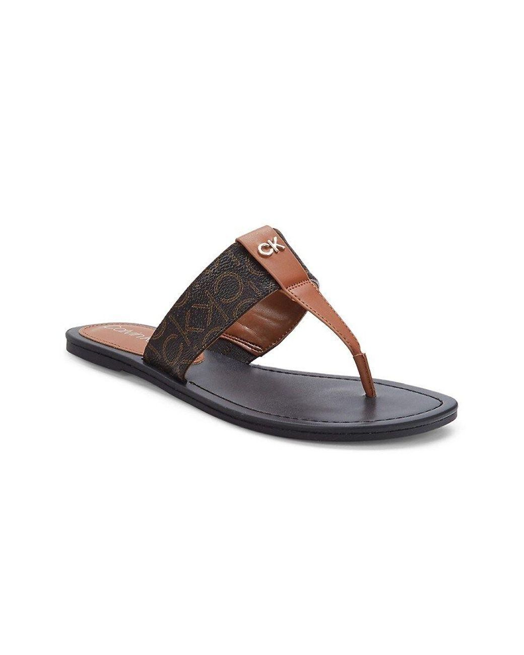 Calvin klein thong sandals cheap