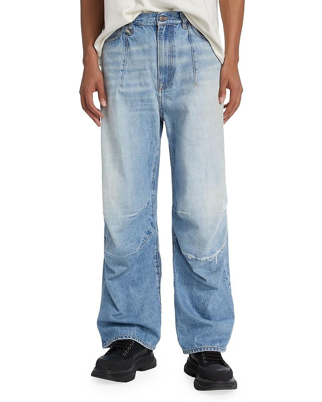 R13 Glen Articulated Knee Jeans in Blue for Men | Lyst