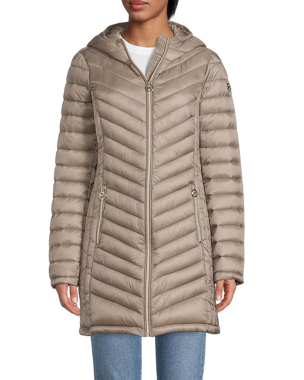 MICHAEL Michael Kors Synthetic Packable Longline Hooded Puffer Jacket