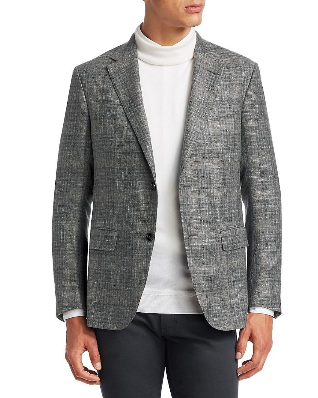 Zegna Two-button Plaid Blazer in Gray for Men | Lyst
