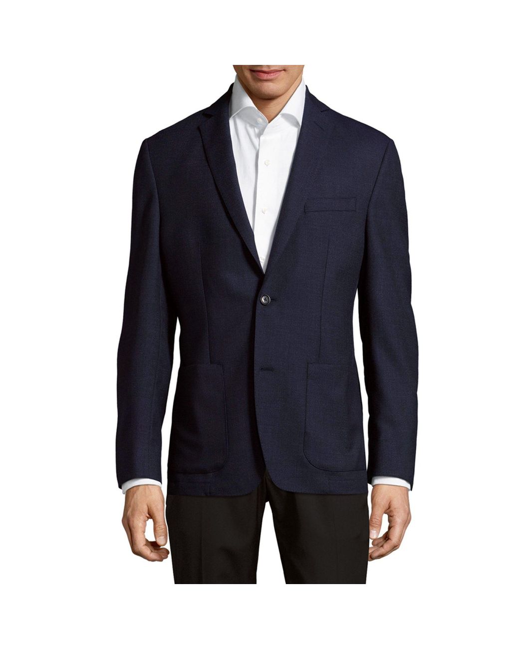 Saks Fifth Avenue Wool Textured Jacket in Blue for Men - Save 28% - Lyst