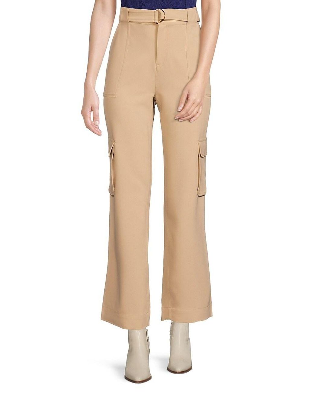ELLA rafaella High Rise Straight Pants in Natural Lyst UK