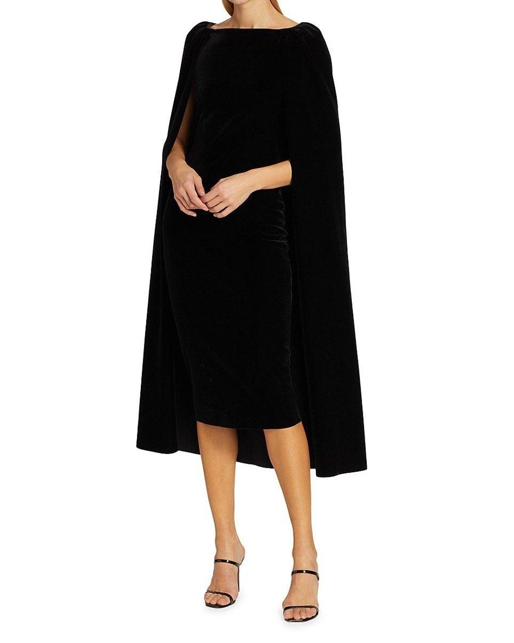 La Petite Robe Di Chiara Boni Takara Velvet Midi Dress in Black Lyst