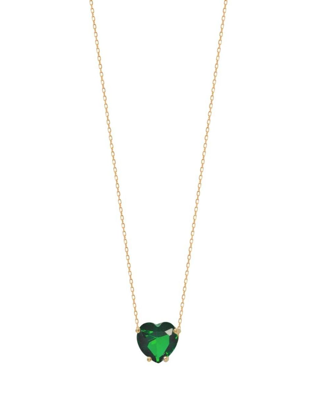 Sserling Silver,Stone Heart Golden Solitaire Green Emerald Gold Pendant at  Rs 999/piece in Mumbai