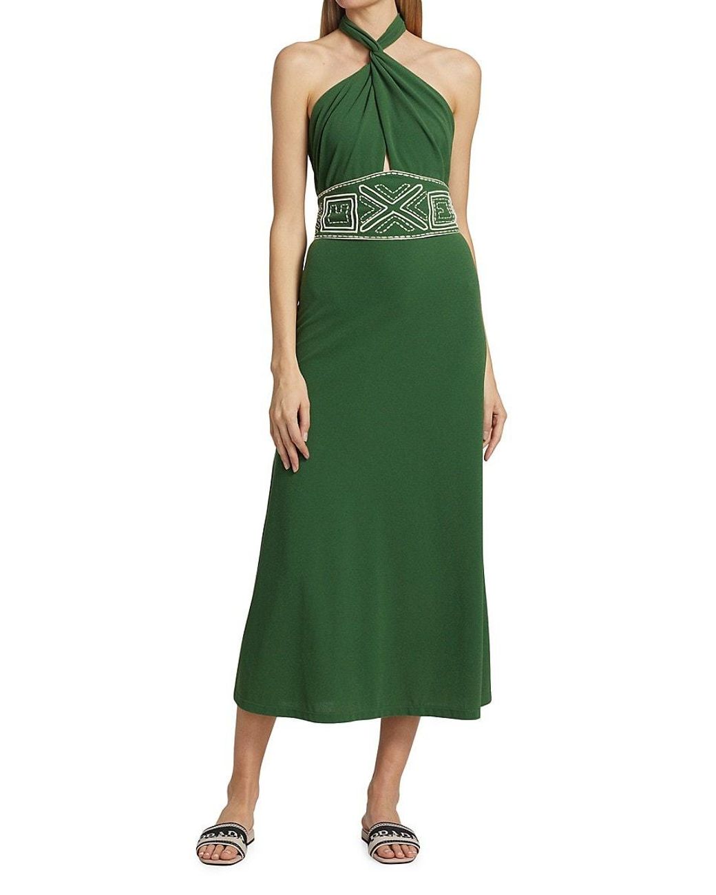 Johanna Ortiz Lagoon Afair Belted Midi-dress in Green | Lyst Canada