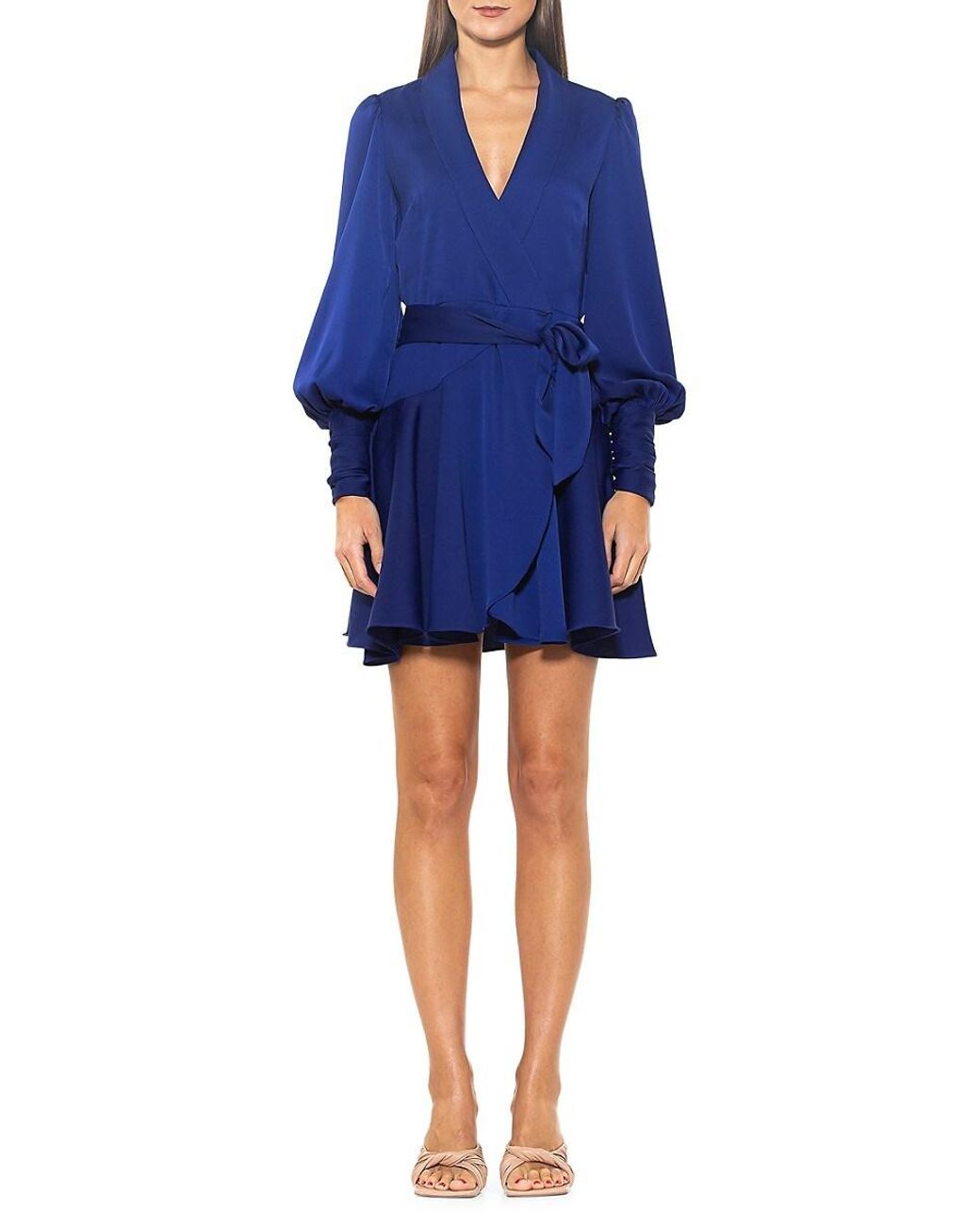 Alexia Admor Synthetic Phoebe Wrap Dress in Blue | Lyst
