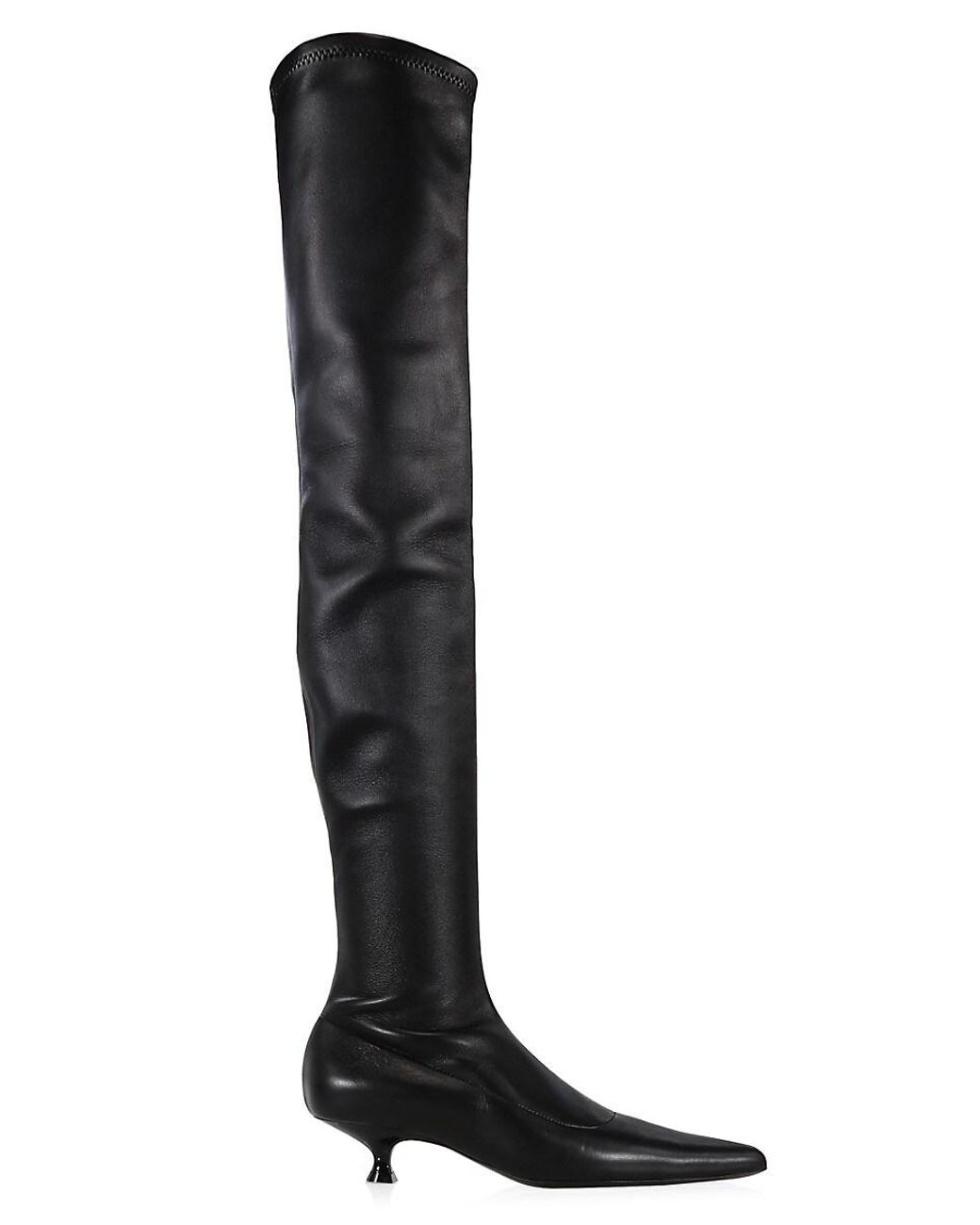 Khaite Volos Leather Over The Knee Boots In Black Lyst