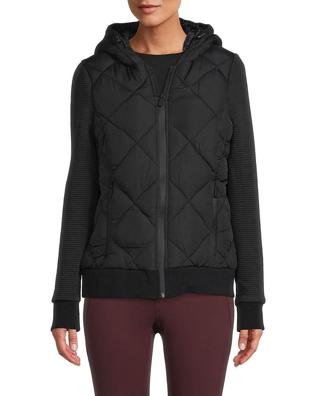 Andrew Marc Mixed Media Packable Puffer Jacket in Black Lyst