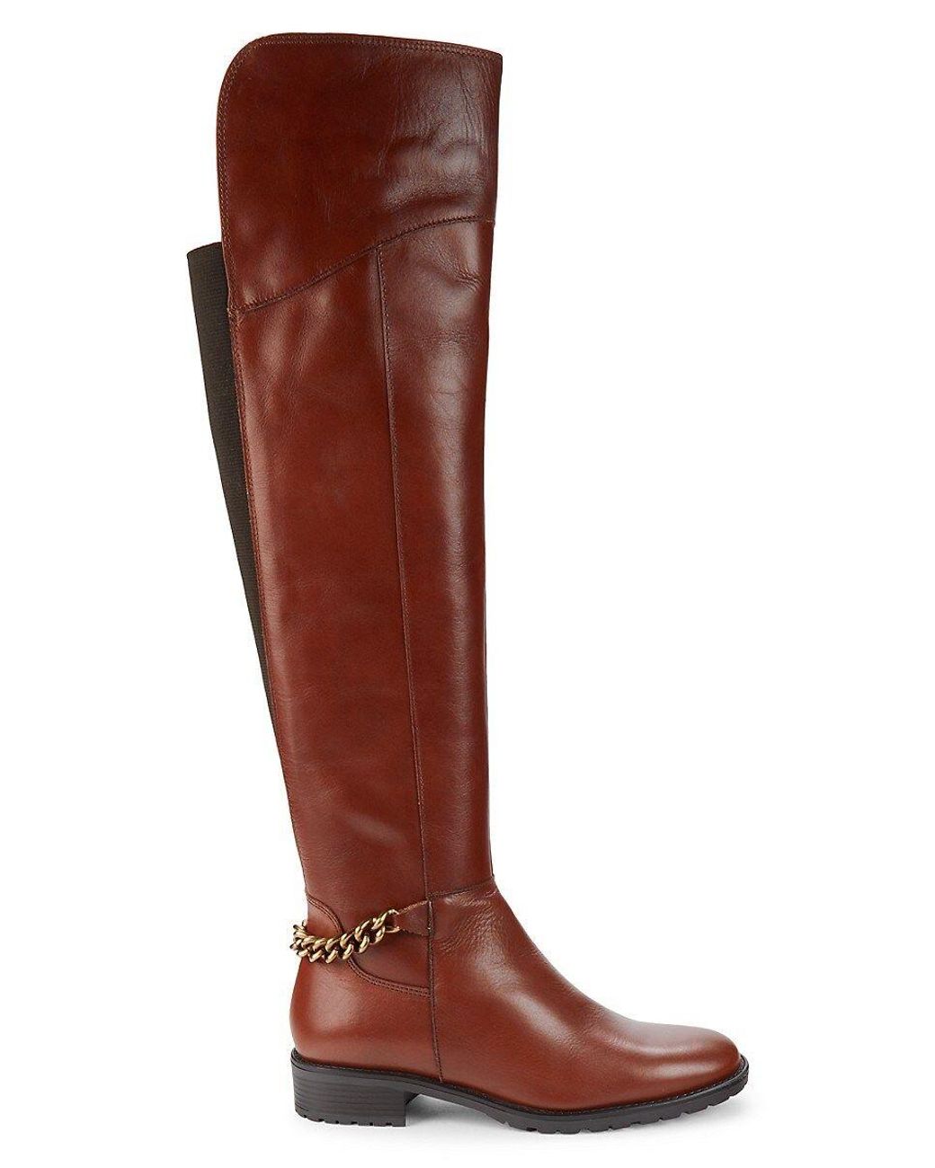 Kurt Geiger Vito Leather Knee High Boots in Red | Lyst