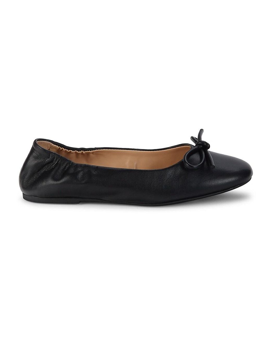 Saks Fifth Avenue Cameron Leather Ballet Flats in Black | Lyst