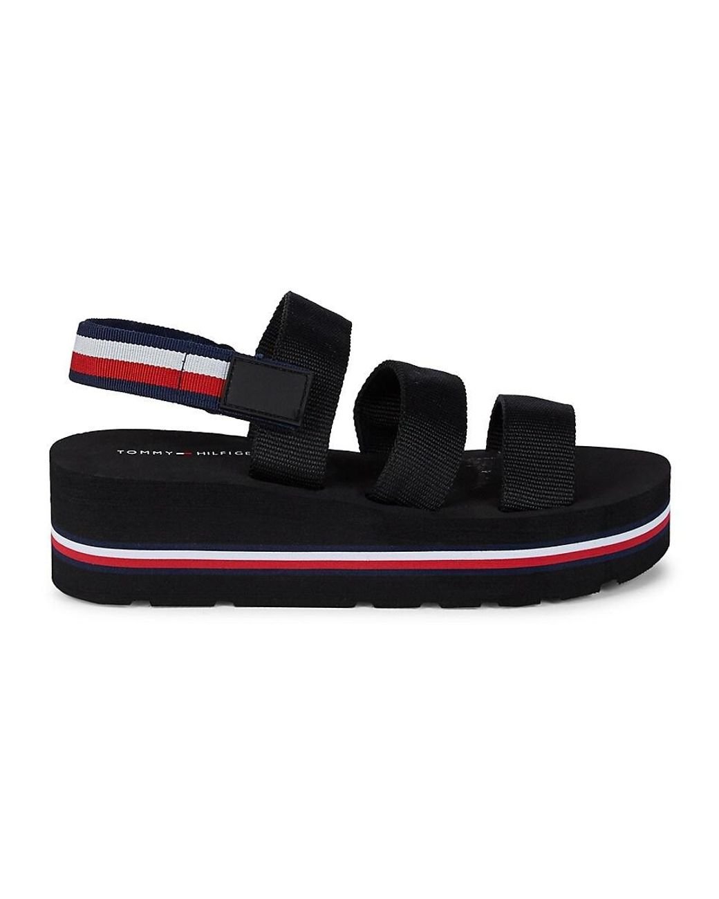 Tommy Hilfiger Atinea Platform Slides in Black Lyst