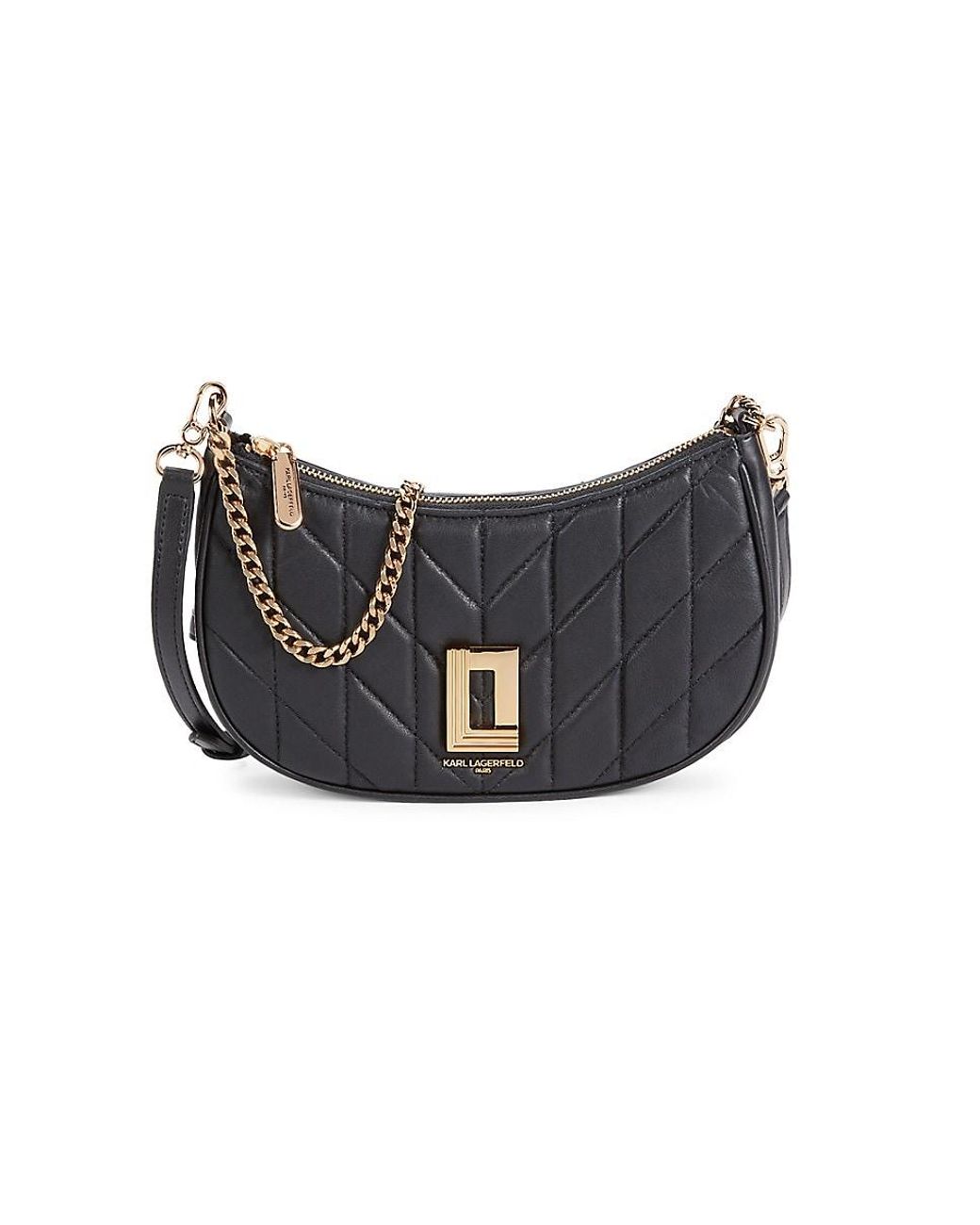 Karl Lagerfeld Lafayette Quilted Leather Crossbody Bag in Black Lyst