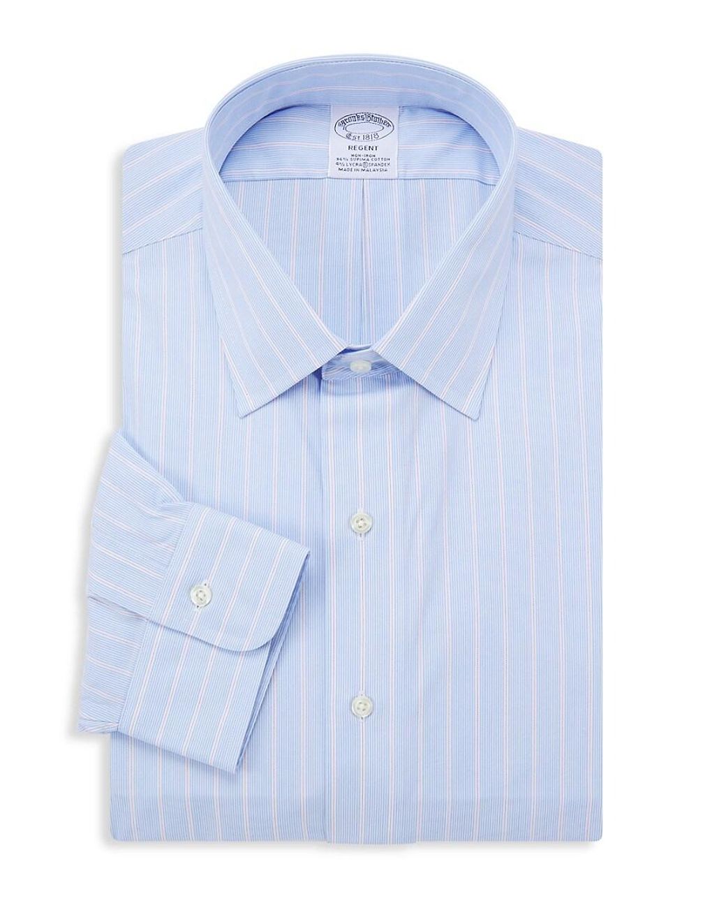 Brooks Brothers Cotton Regent-fit Striped Dress Shirt in Blue for Men Mens Clothing Shirts Formal shirts 