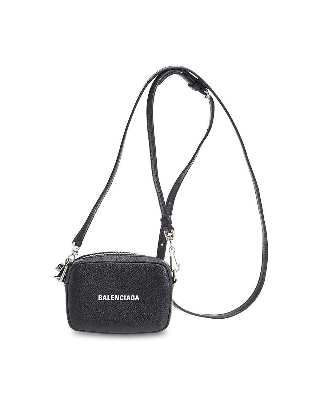 balenciaga mini cash leather crossbody pouch