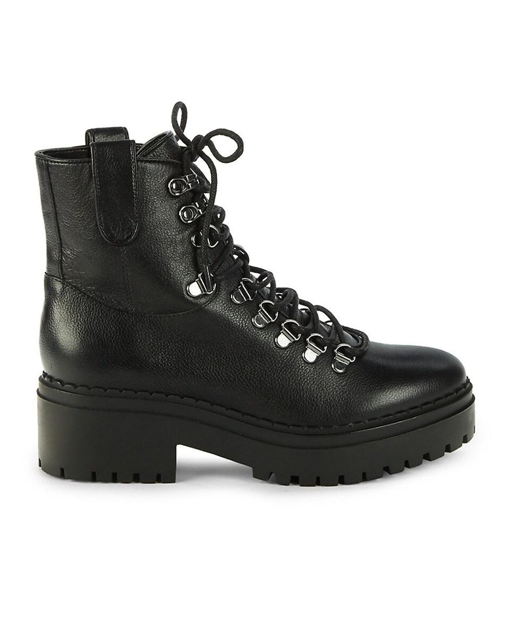 Marc Fisher Leather Combat Boots in Black Leather (Black) Lyst