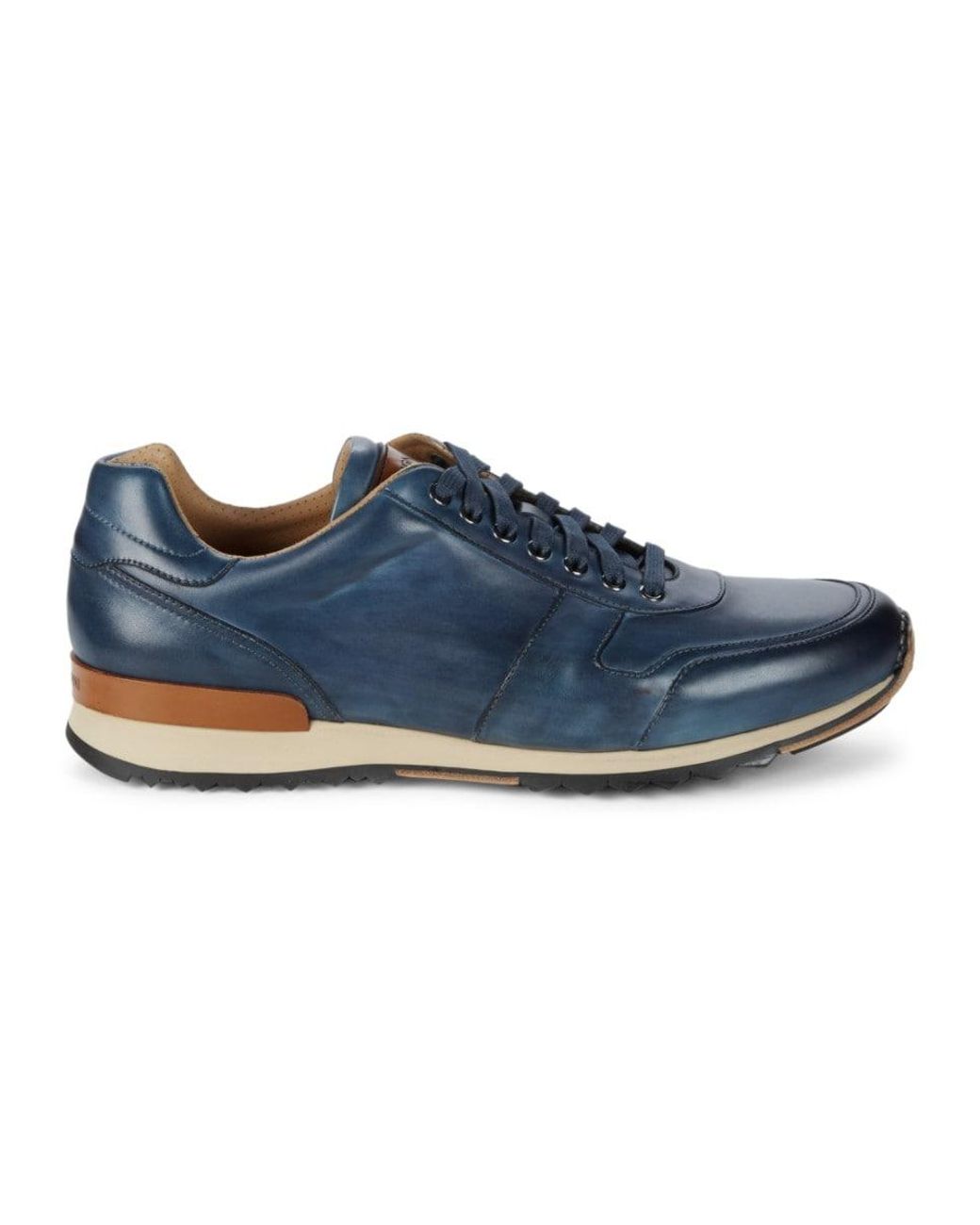 Magnanni Men's Camarena Leather Sneakers - Azul - Size 7.5 in Blue | Lyst