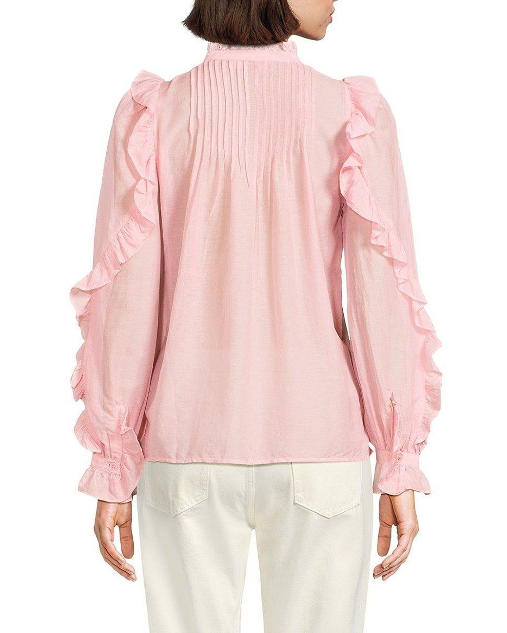 Zadig & Voltaire 'Timmy Tomboy Pintuck Ruffle Blouse in Zadig & Voltaire 'Timmy Tomboy Pintuck Ruffle Blouse in