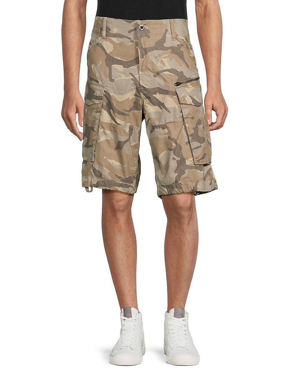 G-Star RAW Rovic Relaxed Fit Camo Cargo Shorts in Natural for Men | Lyst