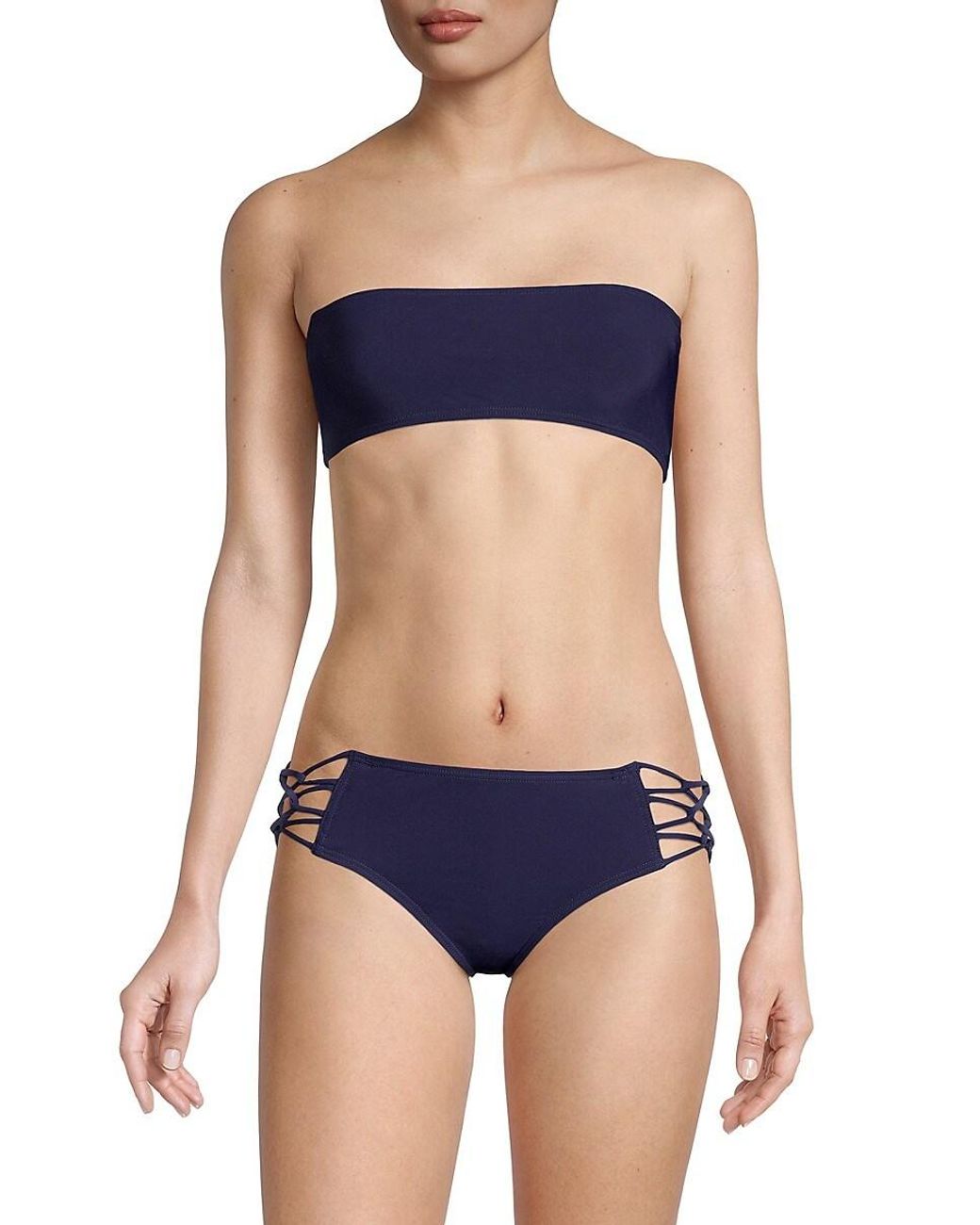 Michael Kors Bandeau Bikini Set in Blue | Lyst