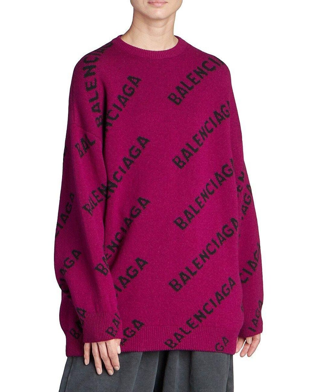 balenciaga pink logo sweater
