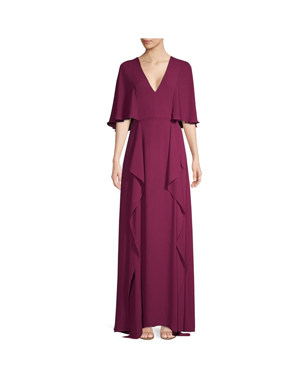 bcbg cape sleeve maxi dress