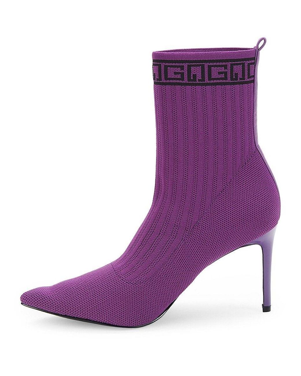 Guess Dallyce Logo Sock Booties in Purple | Lyst