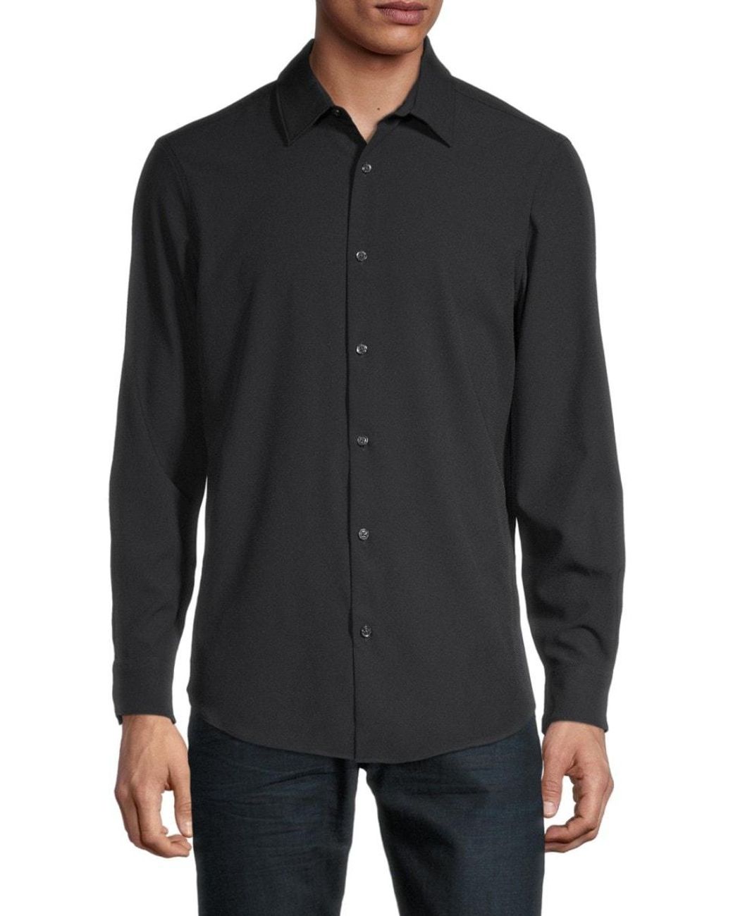Perry Ellis Synthetic Men's Long-sleeve Shirt - Black - Size S for Men ...