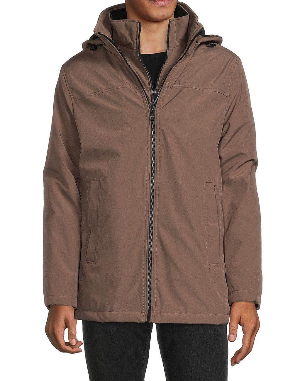 Calvin Klein Faux Fur Lined Bib Jacket in Brown for Men Lyst