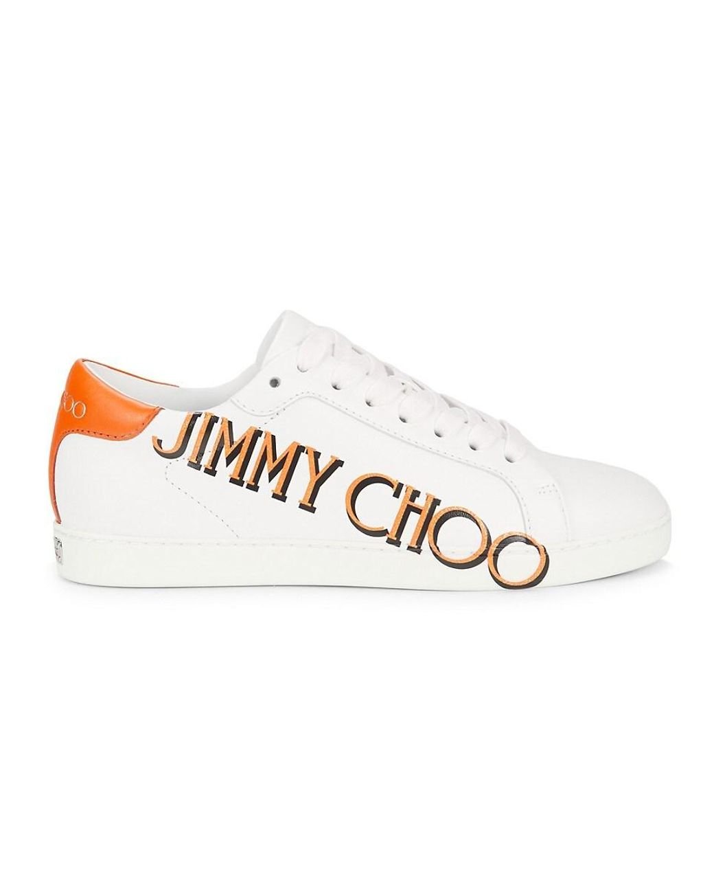 Jimmy Choo Kai Logo-Print Leather Low-Top Sneakers in White