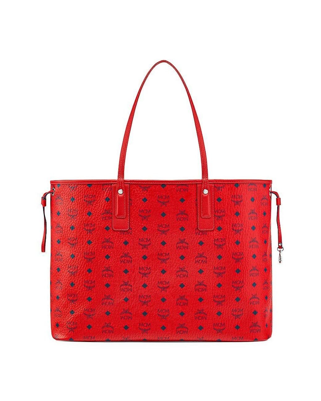 MCM Large Liz Reversible Visetos Shopper in Red Lyst