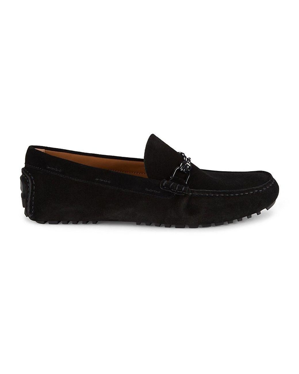 BOSS by HUGO BOSS Suede Bit Driving Loafers in Black for Men | Lyst