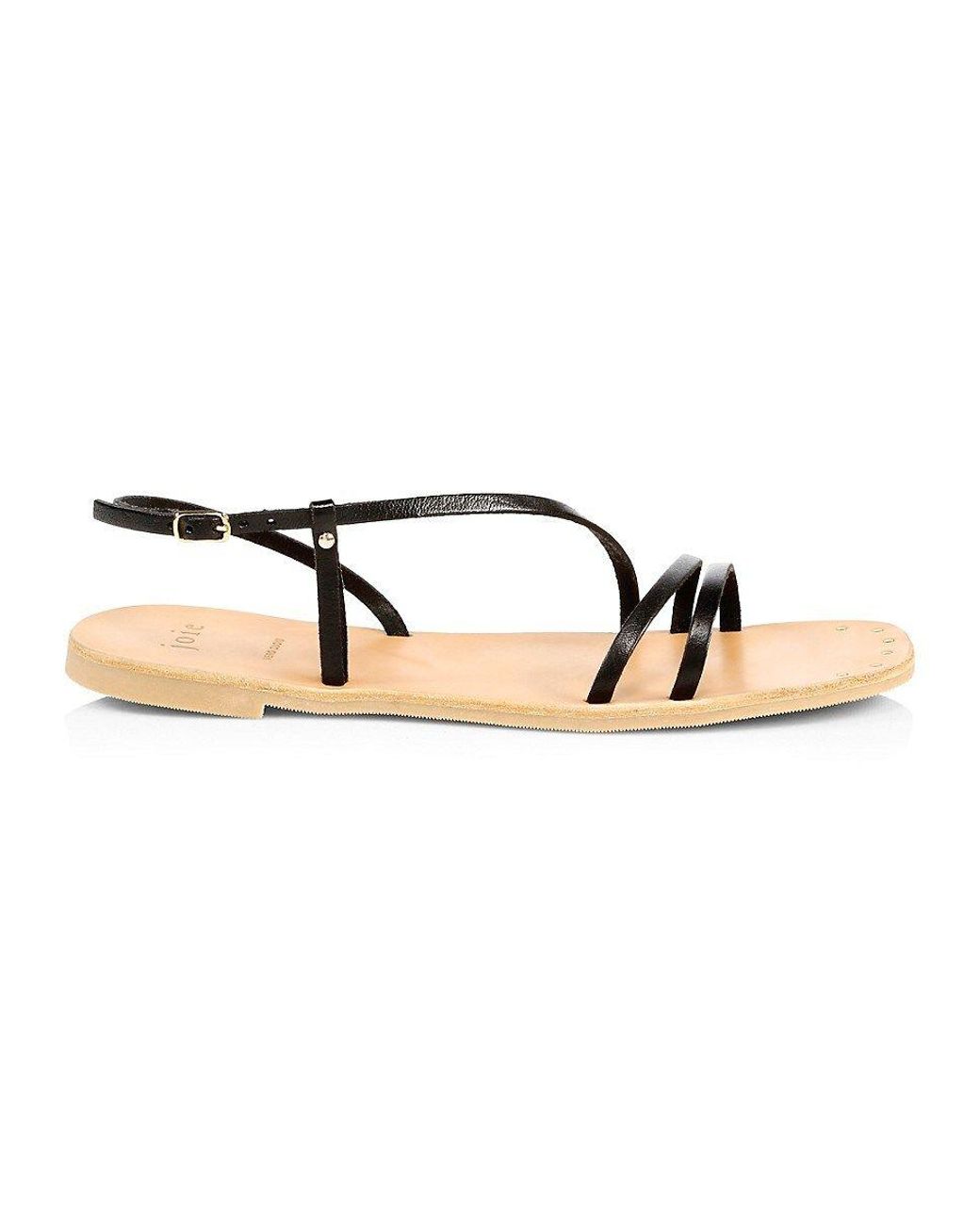 Joie Baja Flat Leather Slingback Sandals in Metallic | Lyst