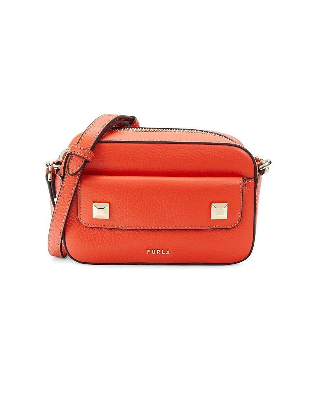 Furla Afrodite Mini Leather Camera Crossbody Bag in Red | Lyst