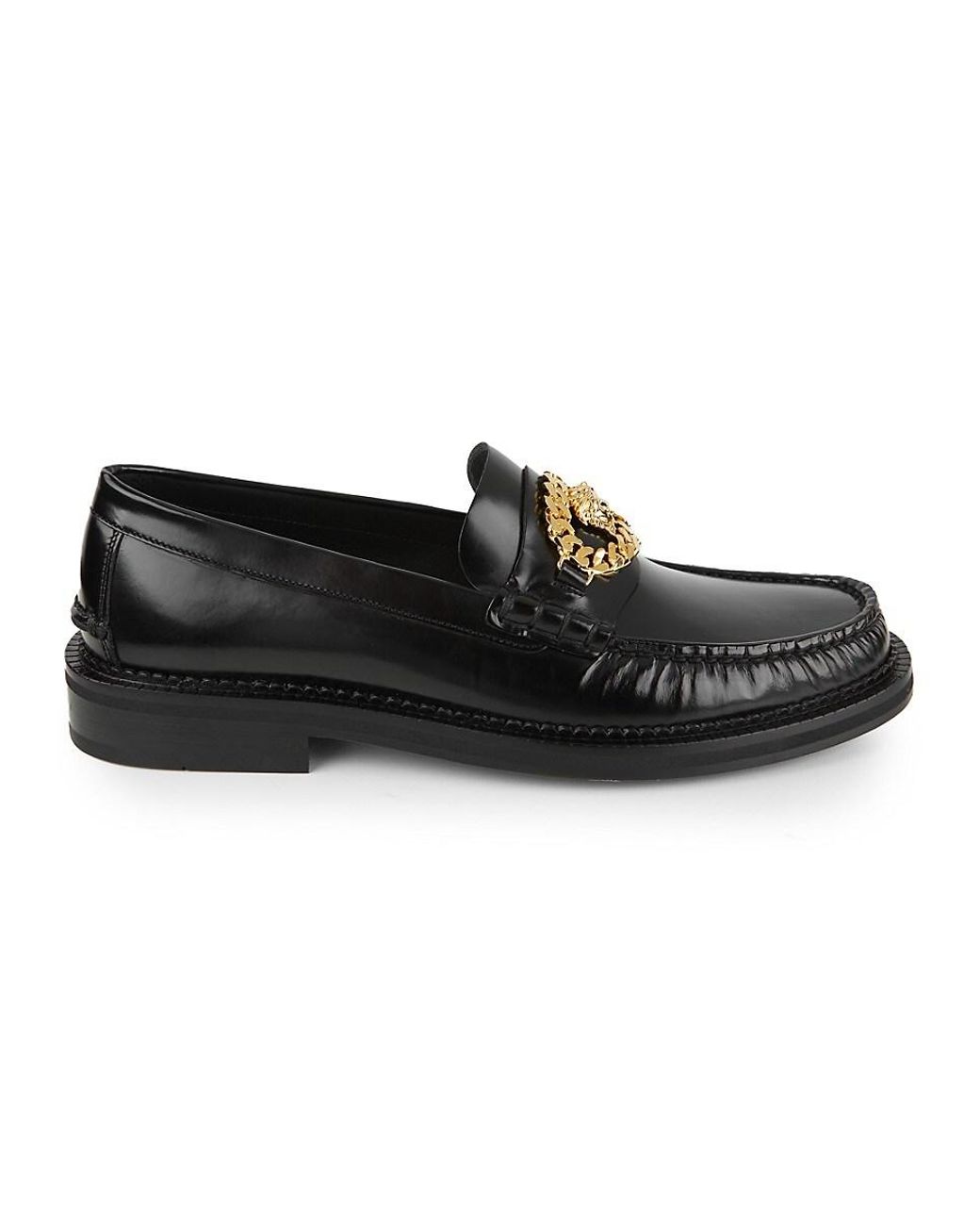 Versace Medusa Matte Leather Loafers in Natural for Men Lyst UK
