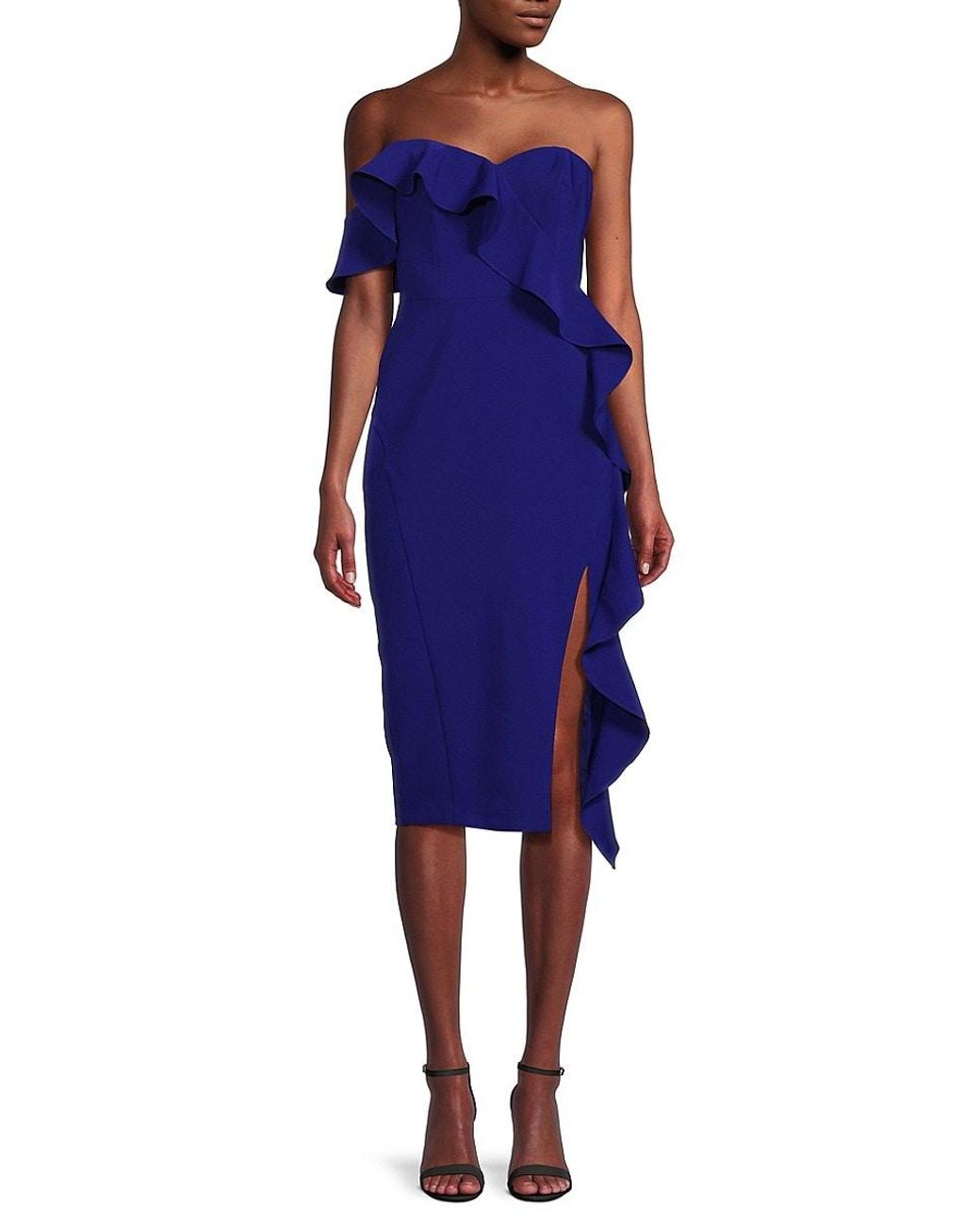 Ruffle Cocktail Midi Dress