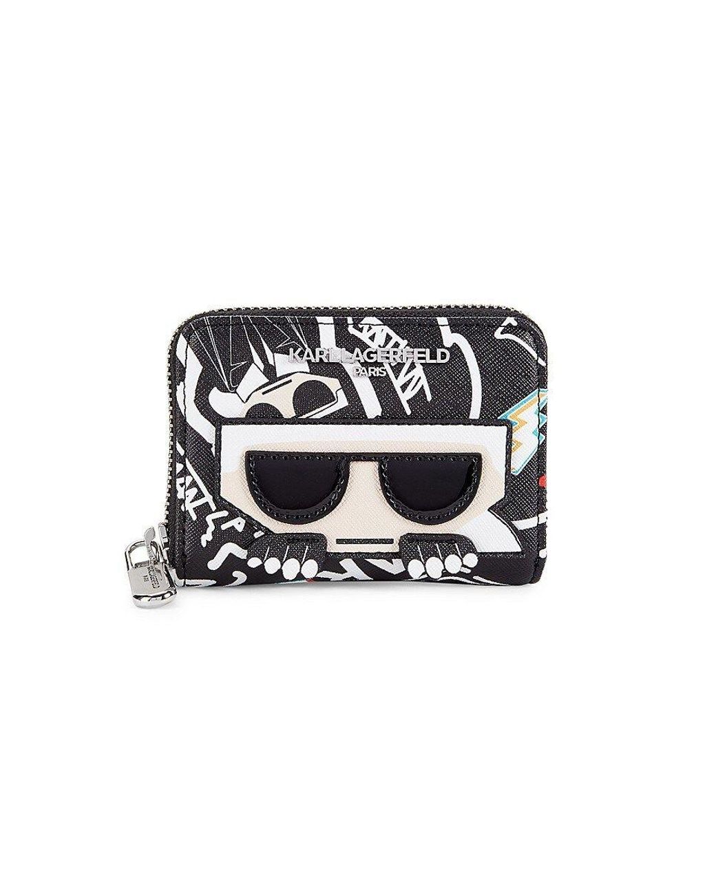 Karl Lagerfeld, KL Monogram iPhone 13 Wallet Case, Man, Black, Size: One Size