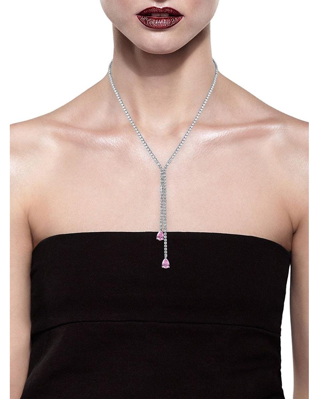 Cz by kenneth jay lane silver lariat clearance